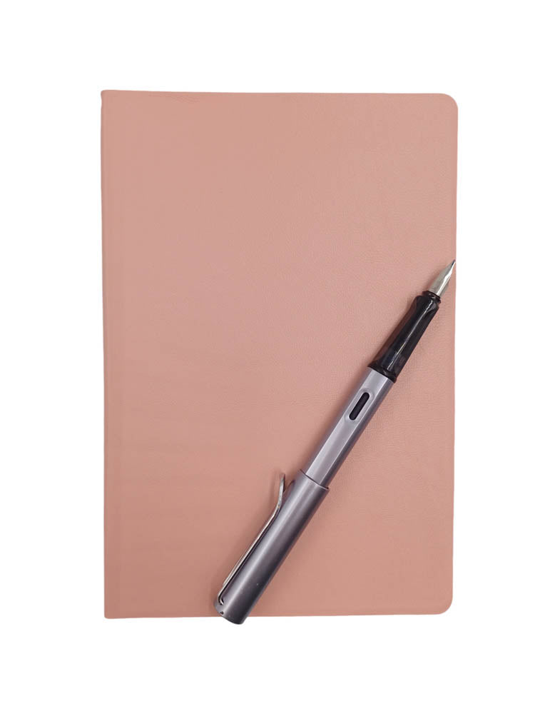 Bind your own book - sample leather colour peachy pink - The Index Bindery