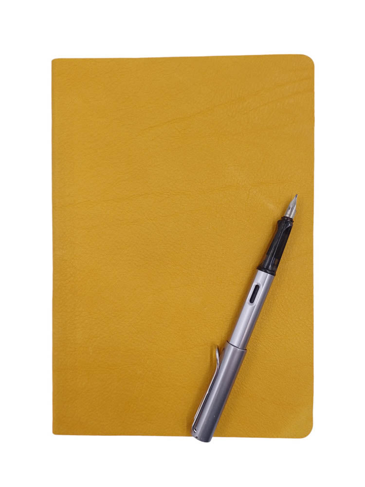 Bind your own book - sample leather colour yellow - The Index Bindery