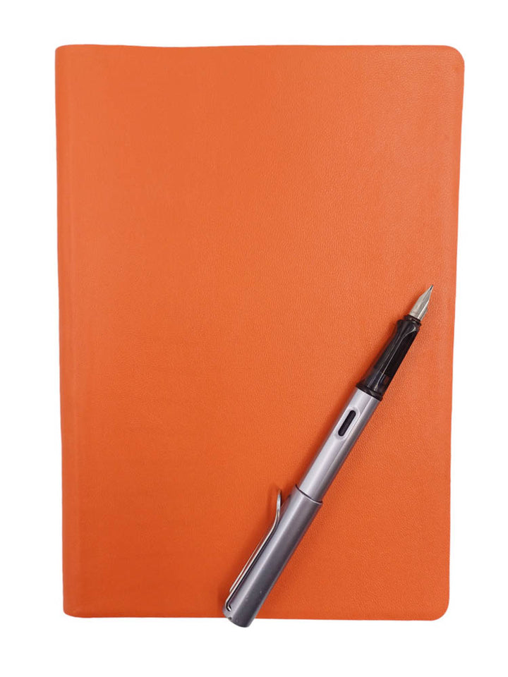 Bind your own book - sample leather colour orange - The Index Bindery