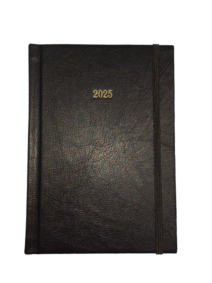 A5 hard leather notebook in black - the index bindery