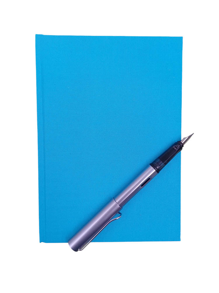 A5 linen notebook in turquoise - the index bindery