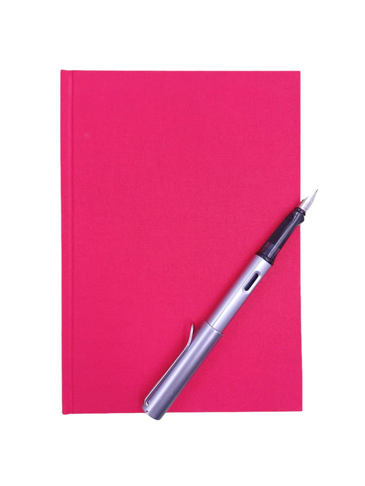 A5 linen notebook in red - the index bindery