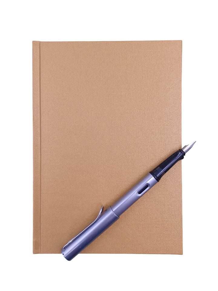 A5 linen notebook in metallic gold - the index bindery