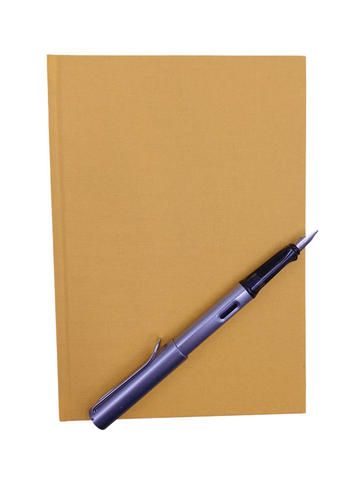 A5 linen notebook in yellow - the index bindery