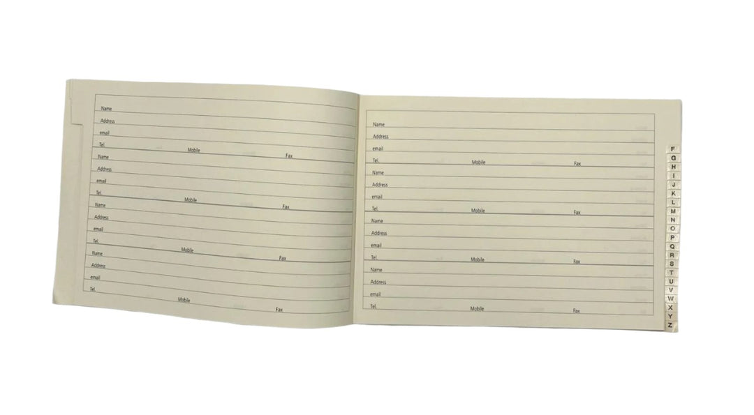 address  book - double page spread - the index bindery