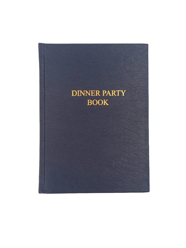 dinner party or entertaining book in navy leather - the index bindery