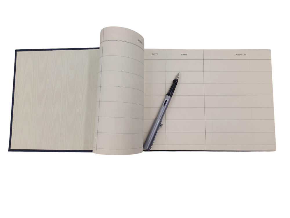 Visitors book - ivory end papers - the index bindery