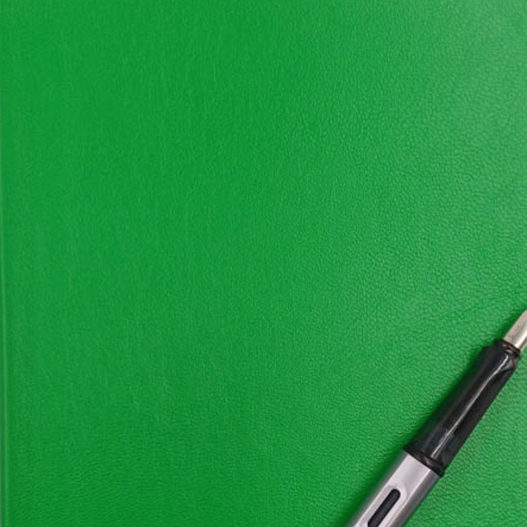 Pocket notebook sample bright green leather - the index bindery