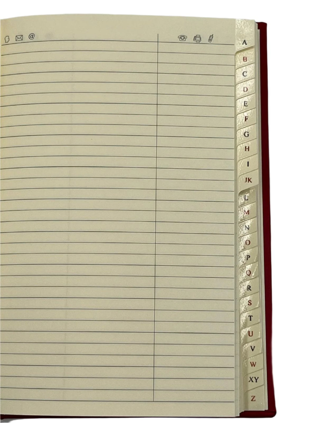 contacts book -  page layout - the index bindery