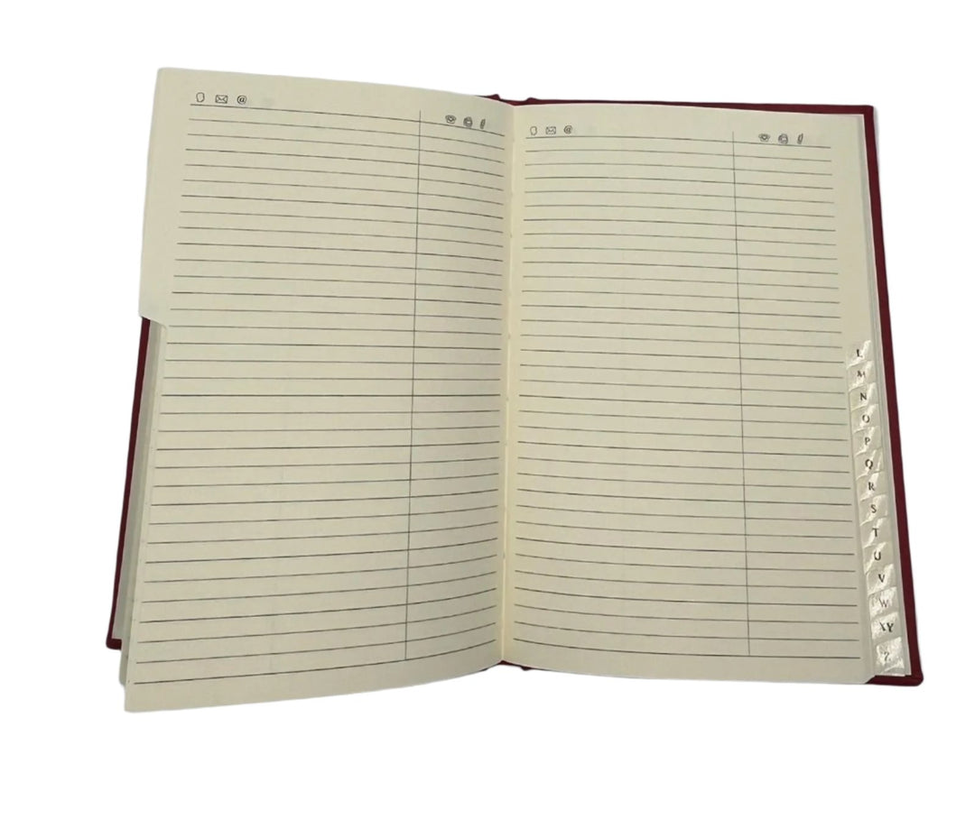 contacts book -  double page layout - the index bindery