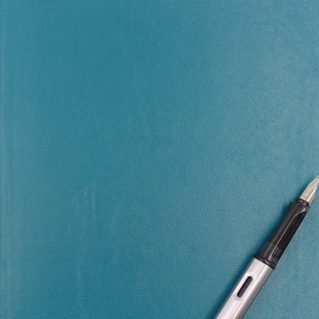 Pocket notebook dark turquoise sample leather- the index bindery