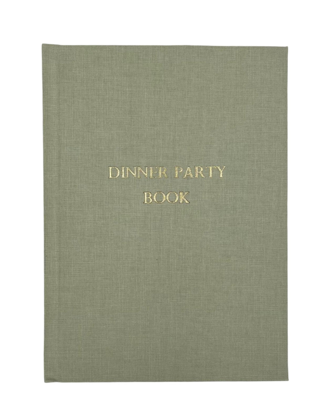 dinner party or entertaining book in green linen - the index bindery