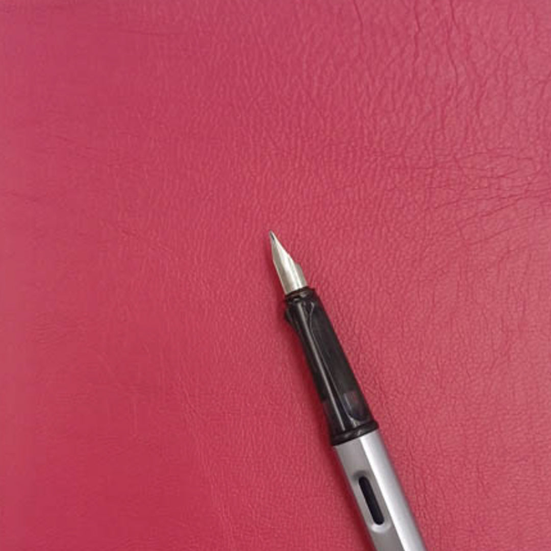 Pocket notebook pink leather sample - the index bindery